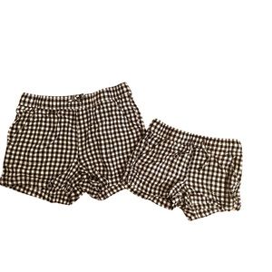 Big Sis Little Sis Matching gingham linen shorts sizes 5 & 12